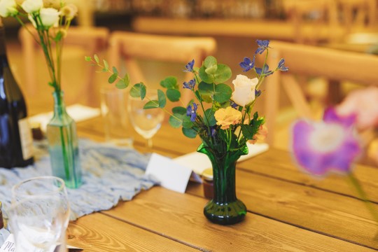 Marque wedding flowers, venure flowers, multicoloured flowers, rainbow flowers 